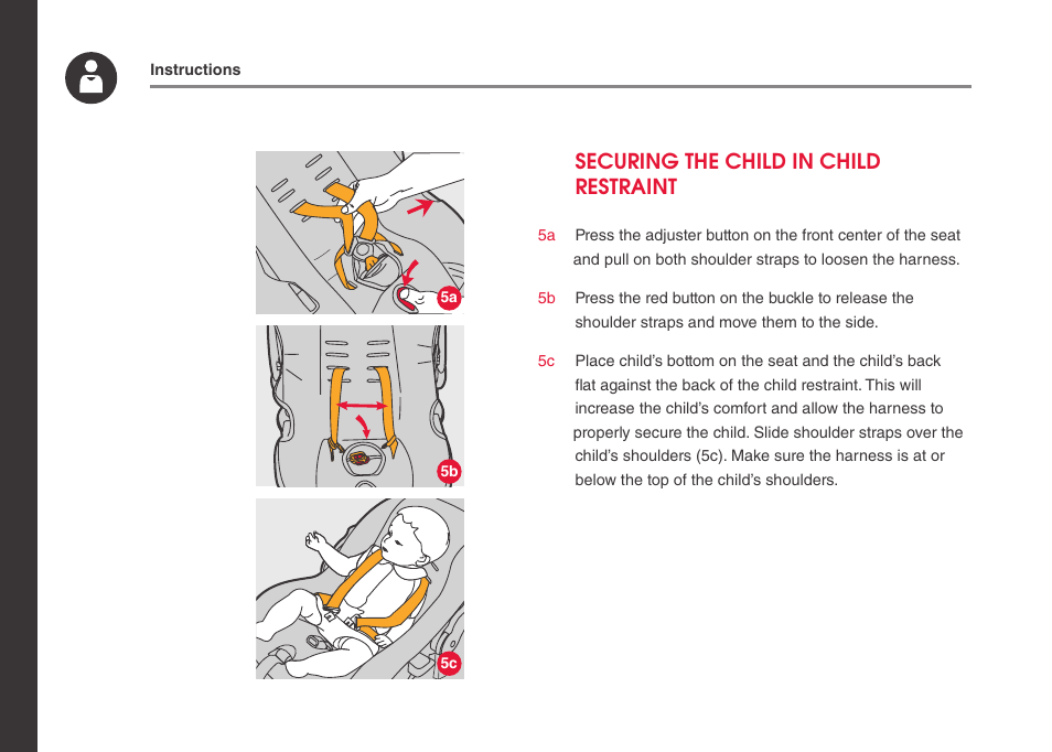 Securing the child in child restraint | phil&teds alpha User Manual | Page 18 / 28