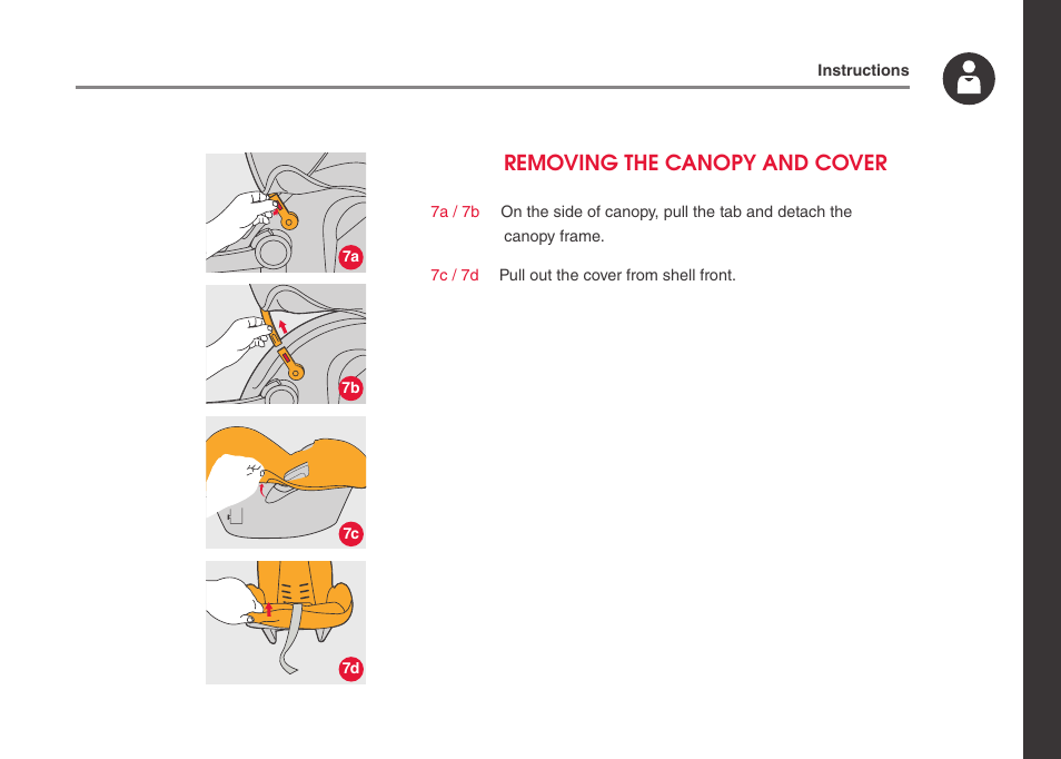Removing the canopy and cover | phil&teds alpha User Manual | Page 23 / 28