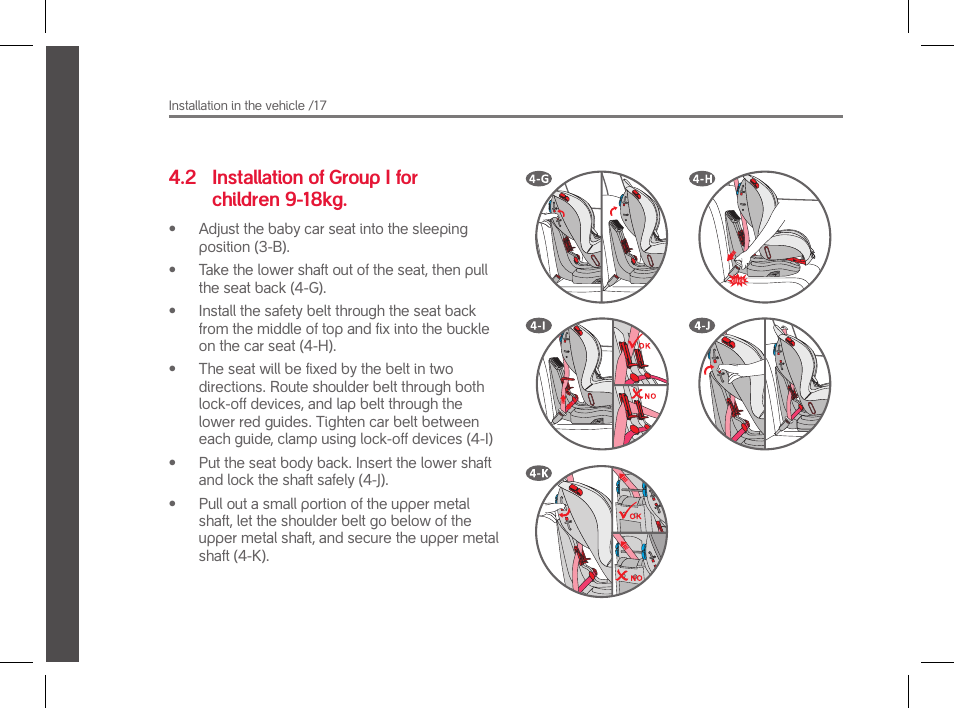 2 installation of group i for children 9-18kg | phil&teds evolution User Manual | Page 18 / 26