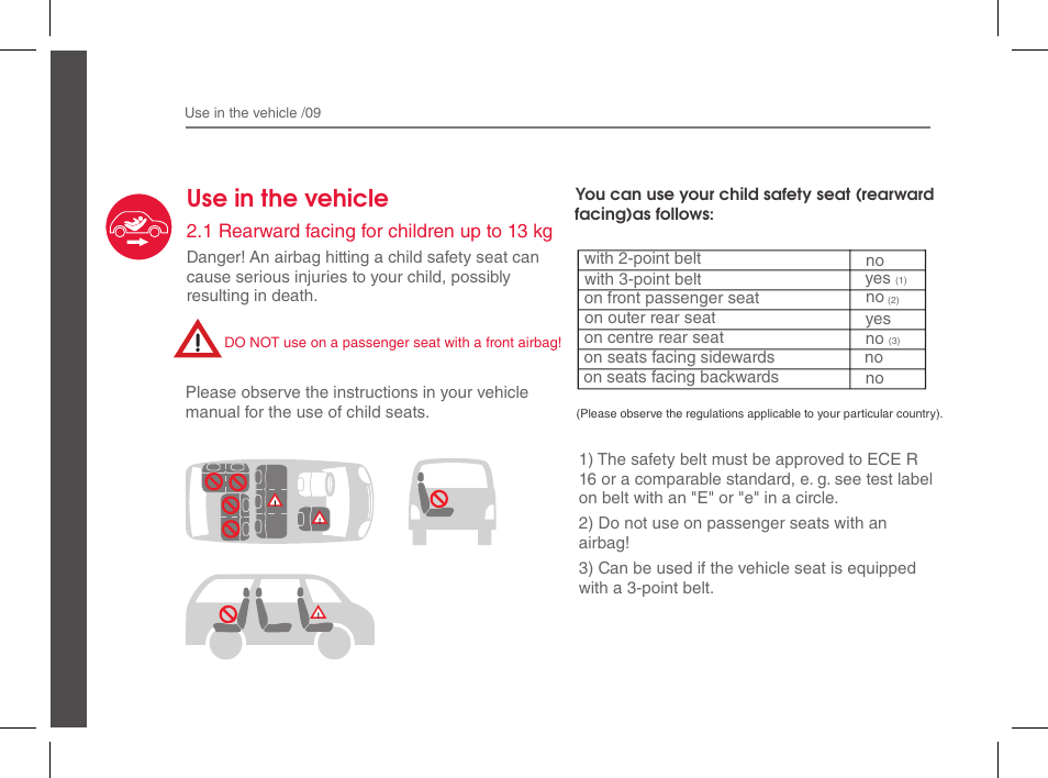 Use in the vehicle | phil&teds cocoon genius User Manual | Page 10 / 26
