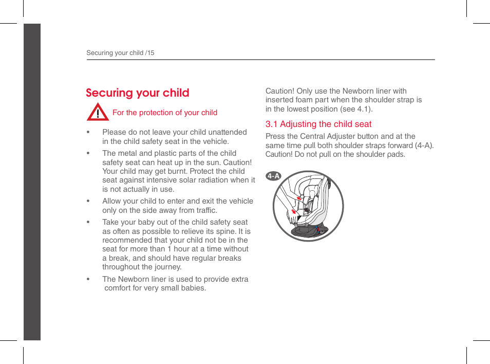 Securing your child | phil&teds cocoon genius User Manual | Page 12 / 26