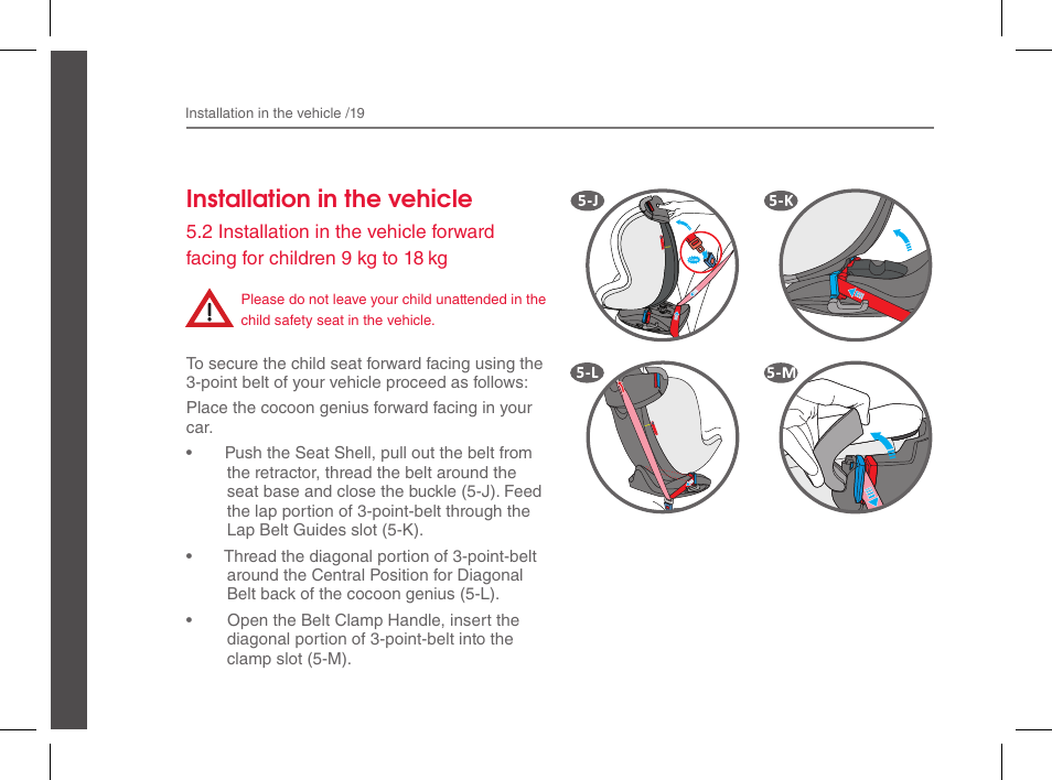 Installation in the vehicle | phil&teds cocoon genius User Manual | Page 20 / 26