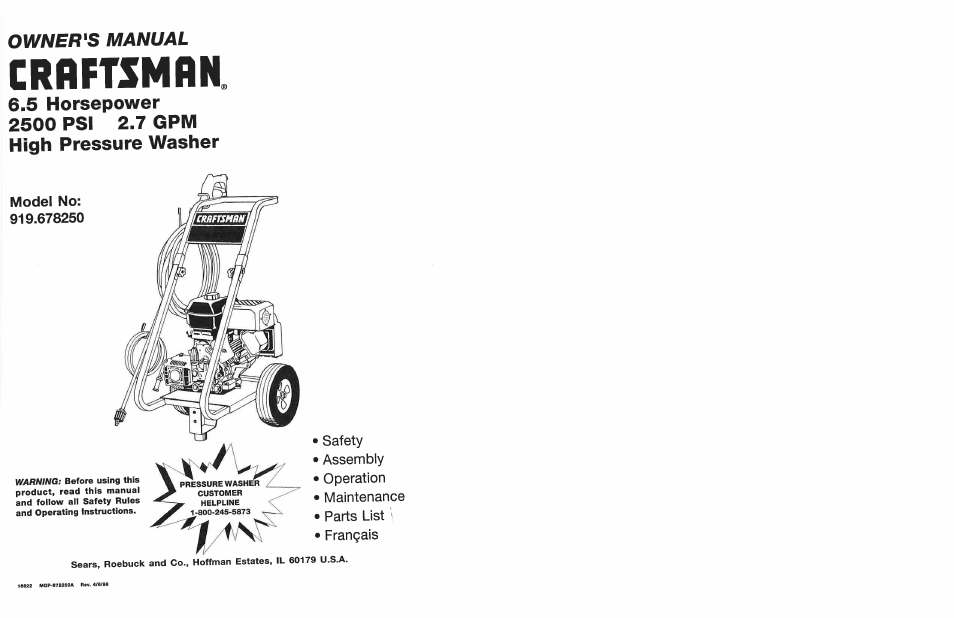 Craftsman 919.678250 User Manual | 64 pages