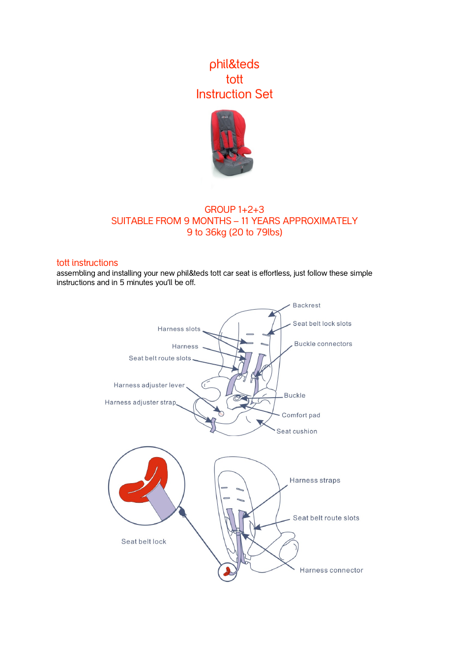 phil&teds tott v1 User Manual | 8 pages