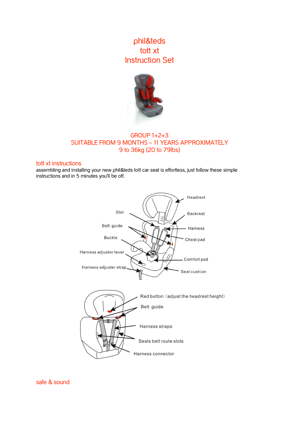 phil&teds tott XT v1 User Manual | 8 pages