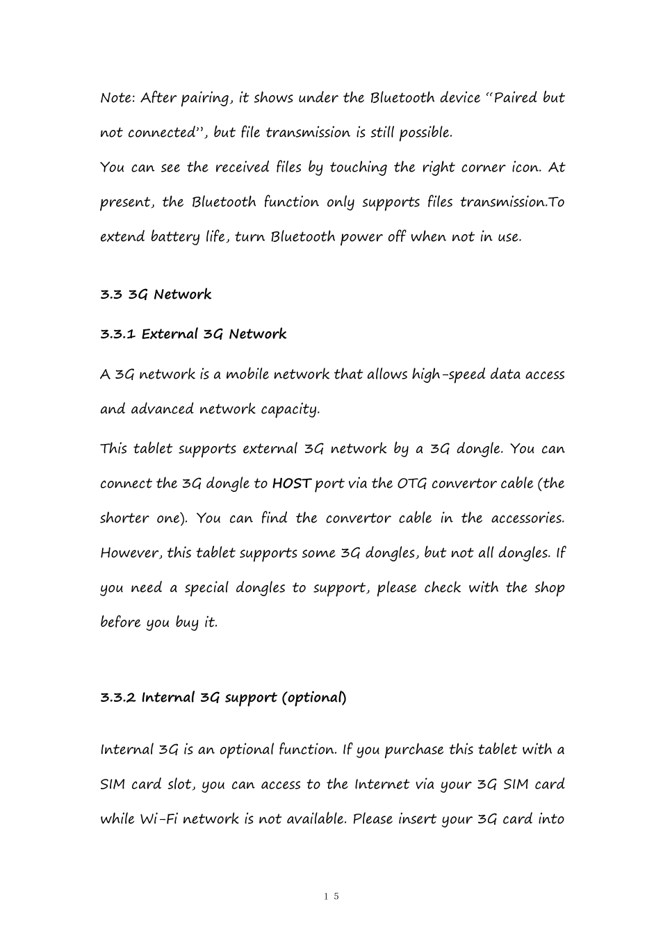 33gnetwork, 1external3gnetwork, 2internal3gsupport(optional) | 3 3g network, 1 external 3g network, 2 internal 3g support (optional) | PiPO Pad-P1 User Manual | Page 15 / 38