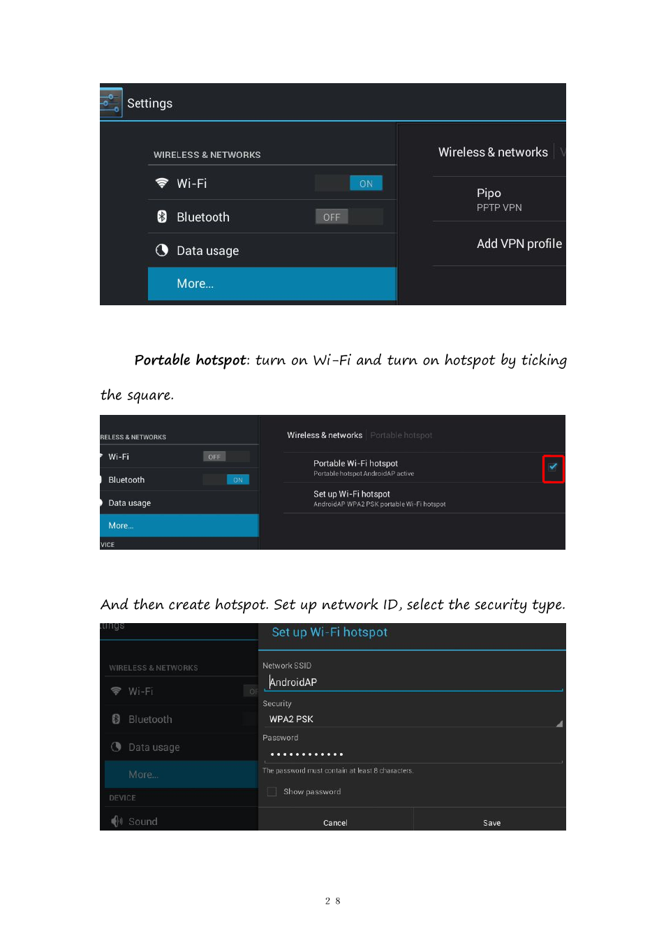 PiPO Pad-P1 User Manual | Page 28 / 38
