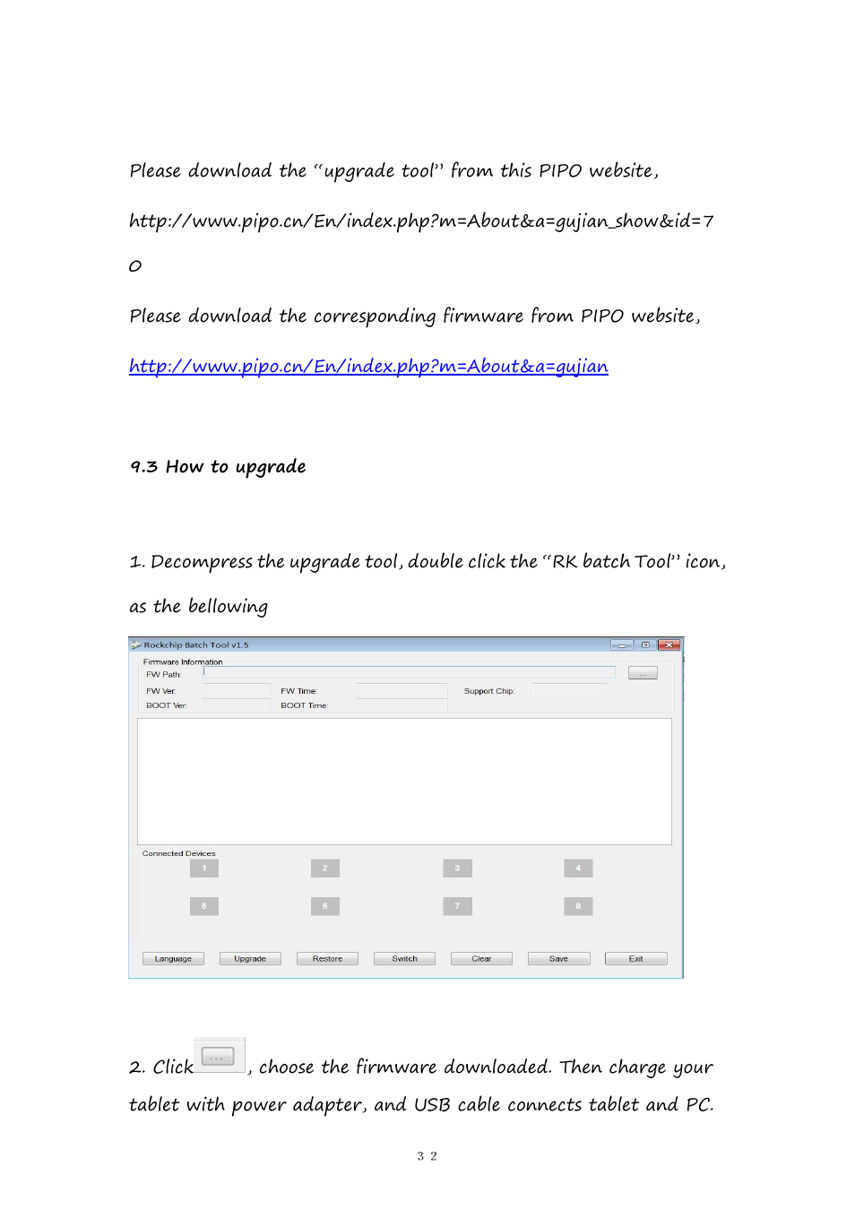 PiPO Pad-P1 User Manual | Page 32 / 38