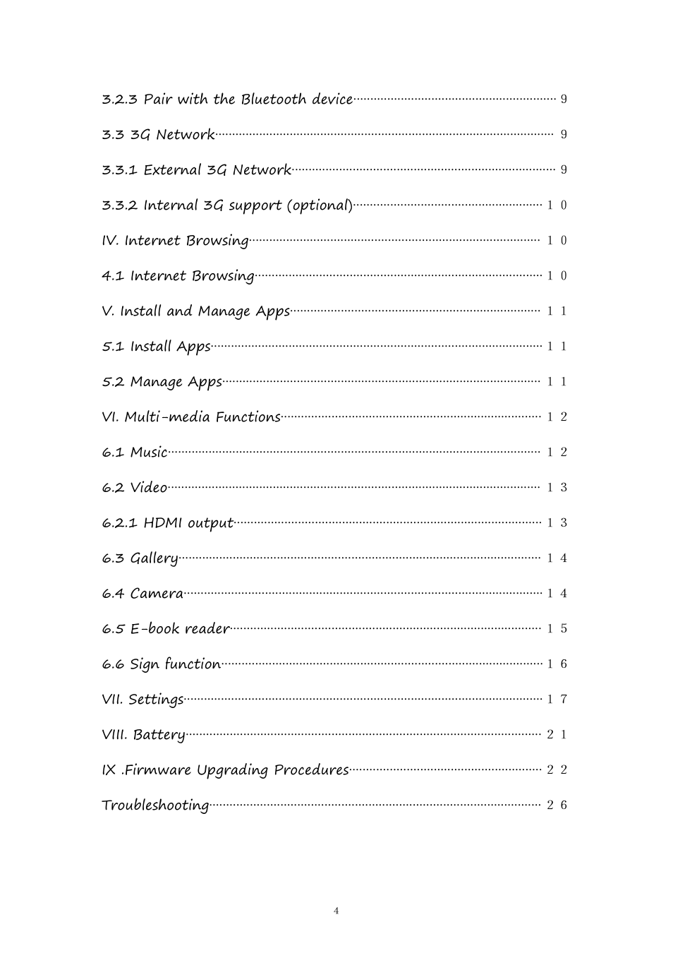 PiPO Pad-P1 User Manual | Page 4 / 38