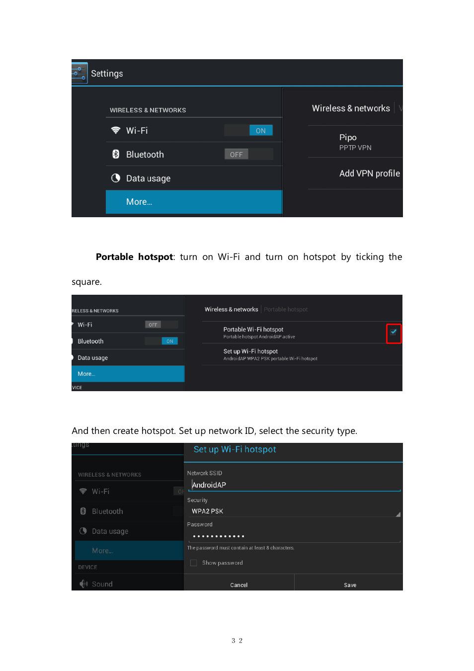 PiPO M8HD User Manual | Page 32 / 42