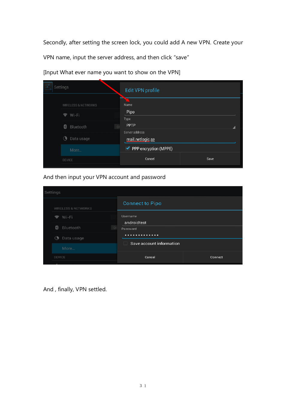 PiPO M6 pro User Manual | Page 31 / 42