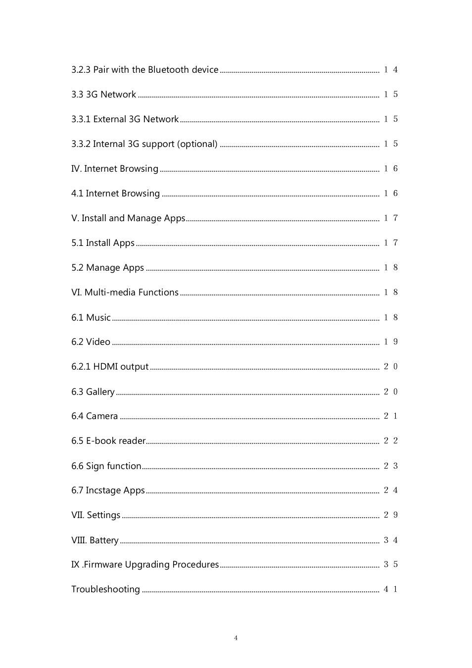 PiPO M6 pro User Manual | Page 4 / 42