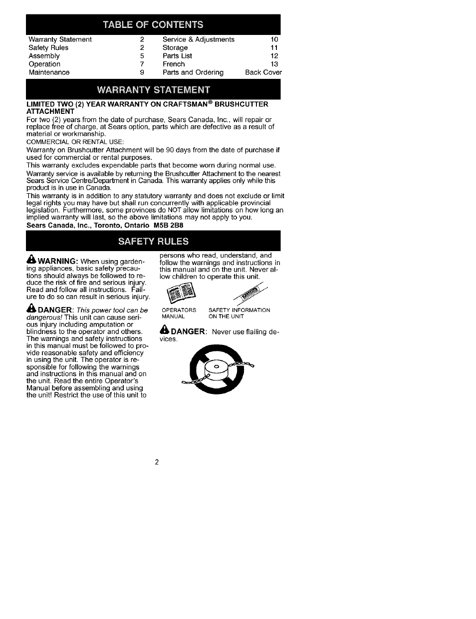 Craftsman C944.511590 User Manual | Page 2 / 11