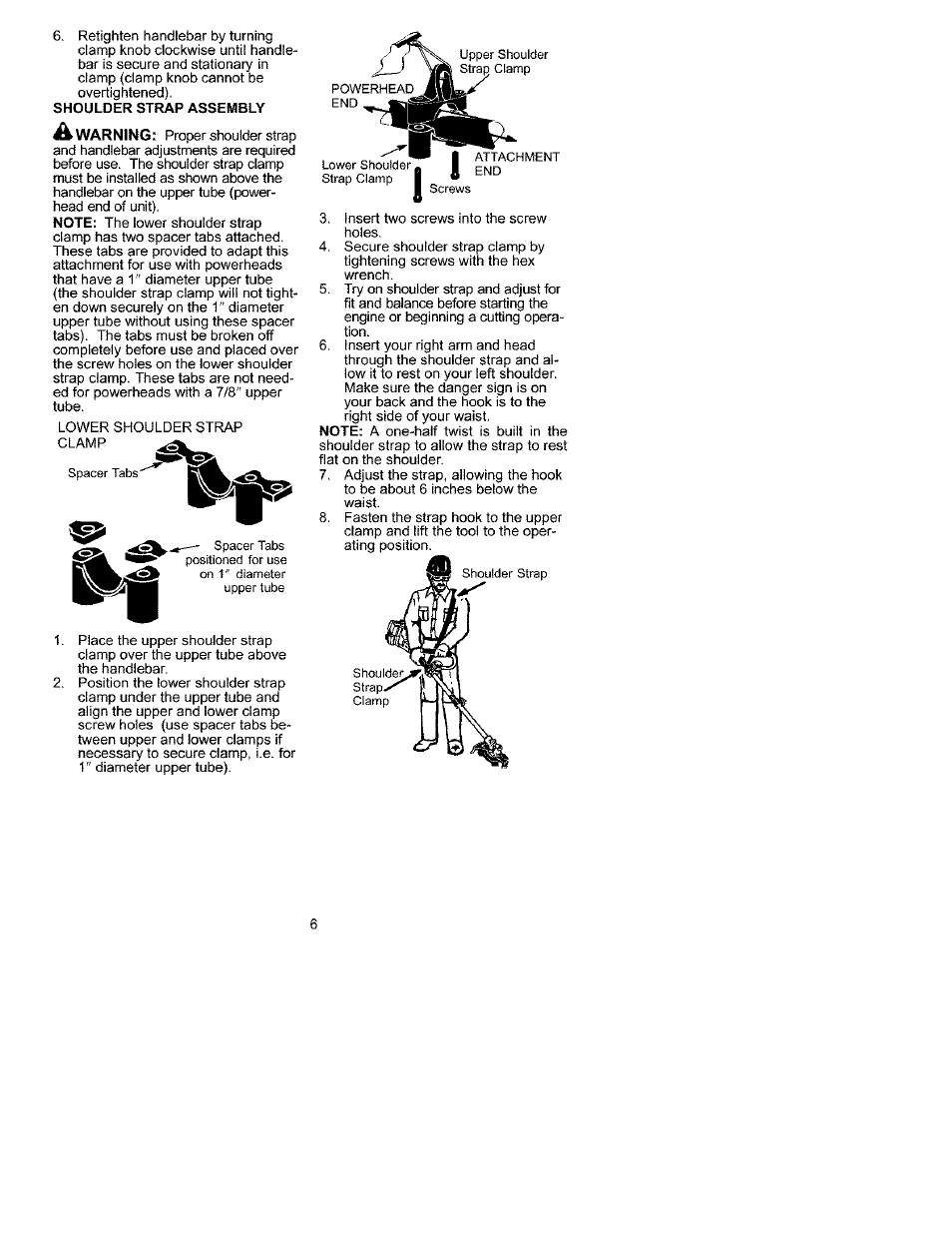 Shoulder strap assembly | Craftsman C944.511590 User Manual | Page 6 / 11