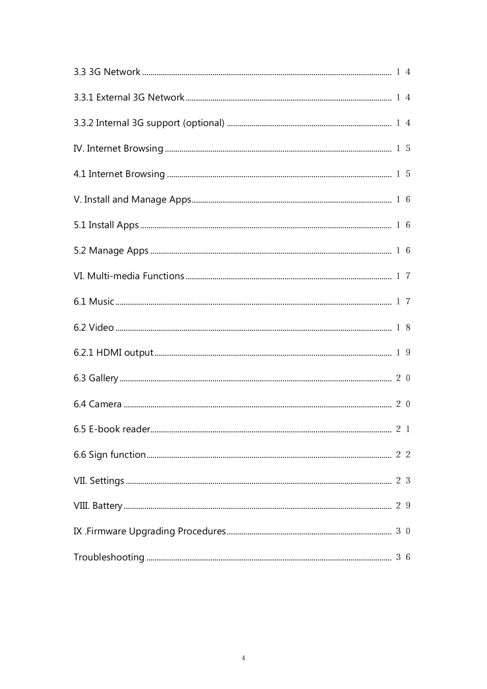 PiPO M7 pro User Manual | Page 4 / 37