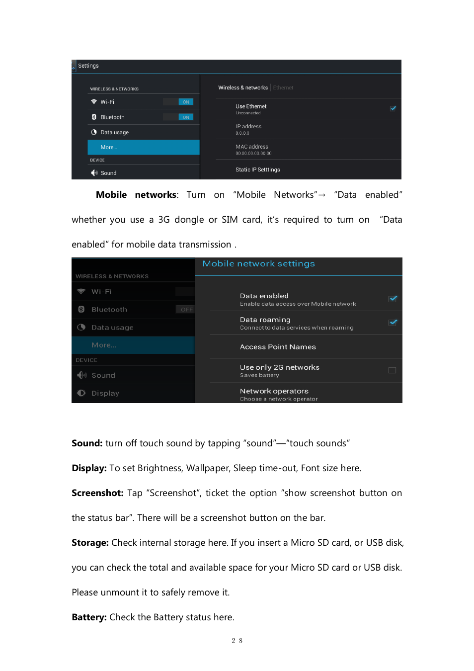 PiPO M8 pro User Manual | Page 28 / 36