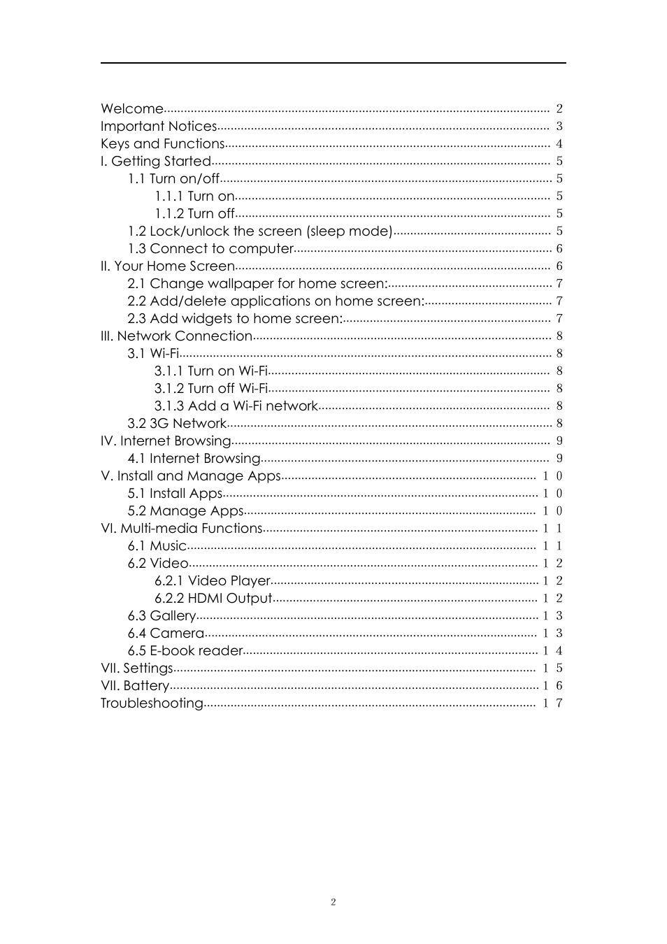 PiPO M1 v.1 User Manual | Page 2 / 17