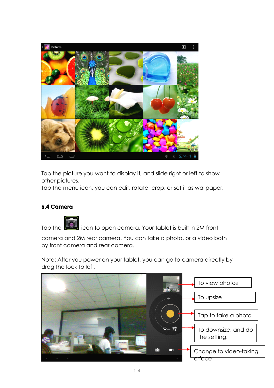 4camera, 4 camera | PiPO U1 User Manual | Page 14 / 18