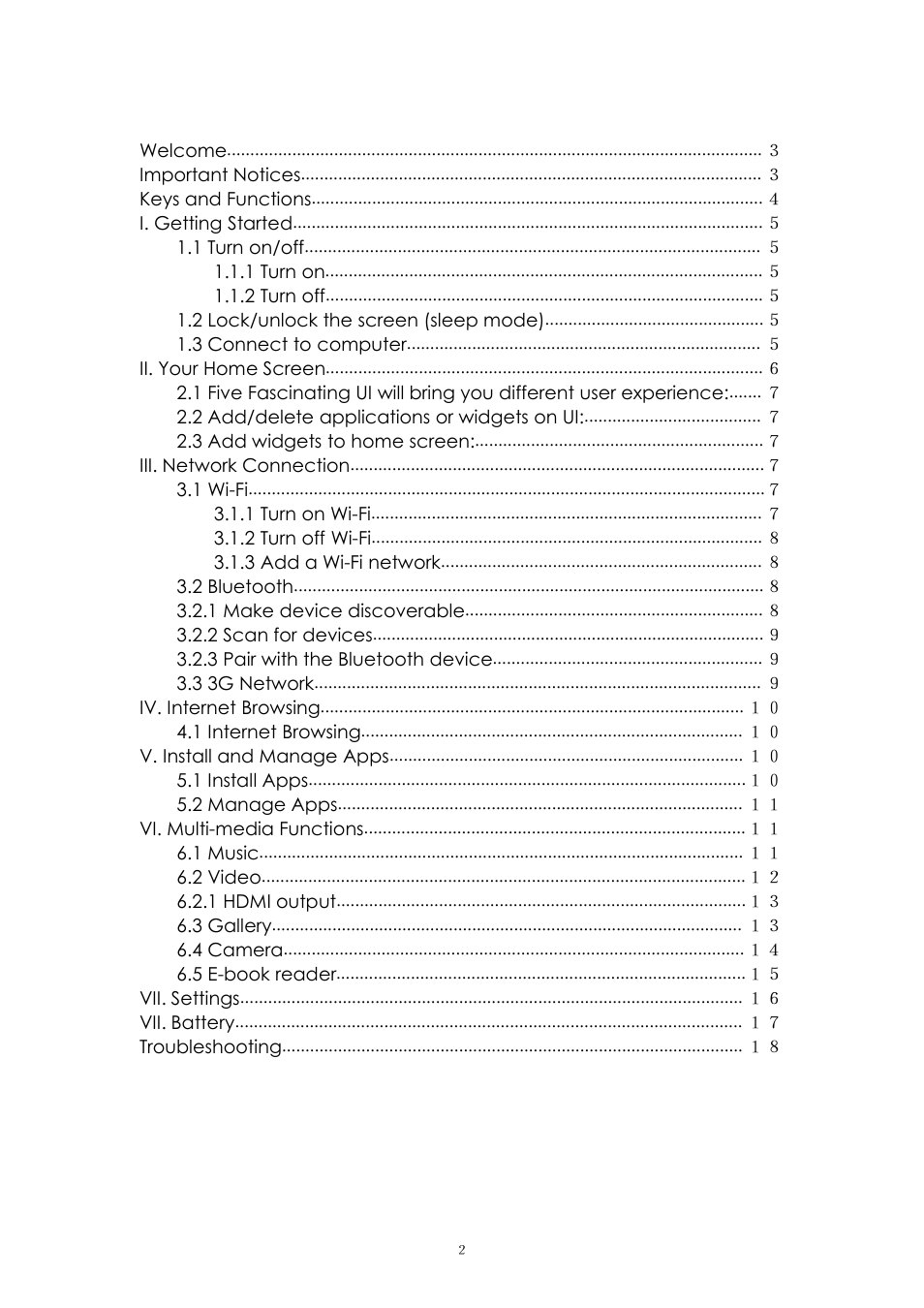 PiPO U1 User Manual | Page 2 / 18