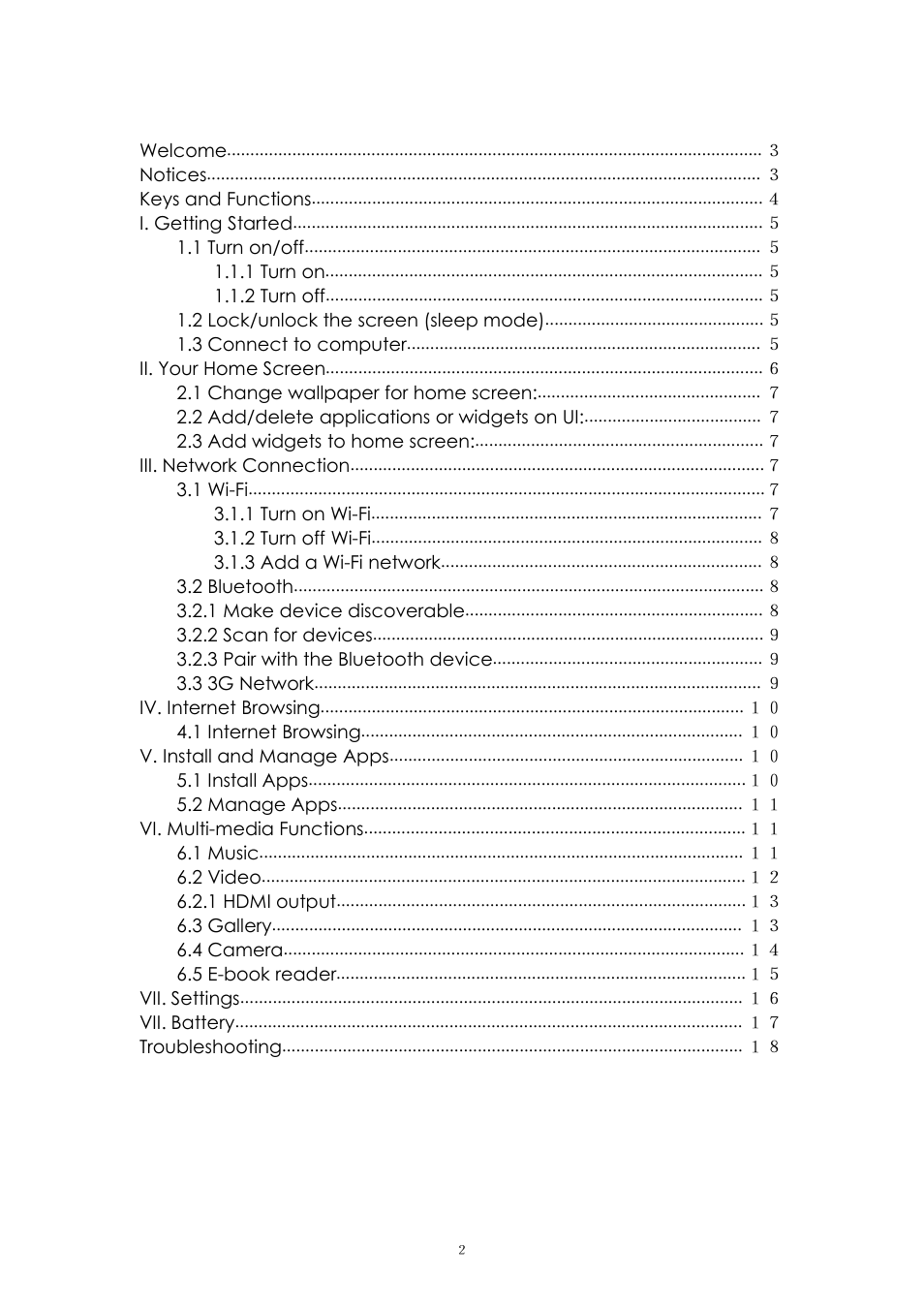 PiPO U1Pro User Manual | Page 2 / 18