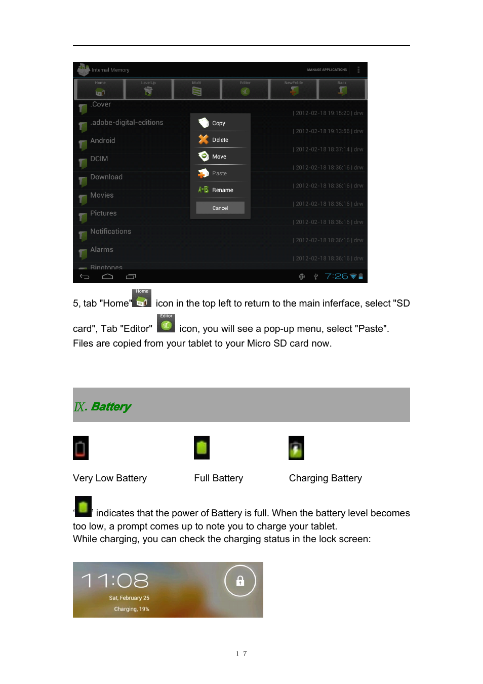 Battery | PiPO S2 User Manual | Page 17 / 18