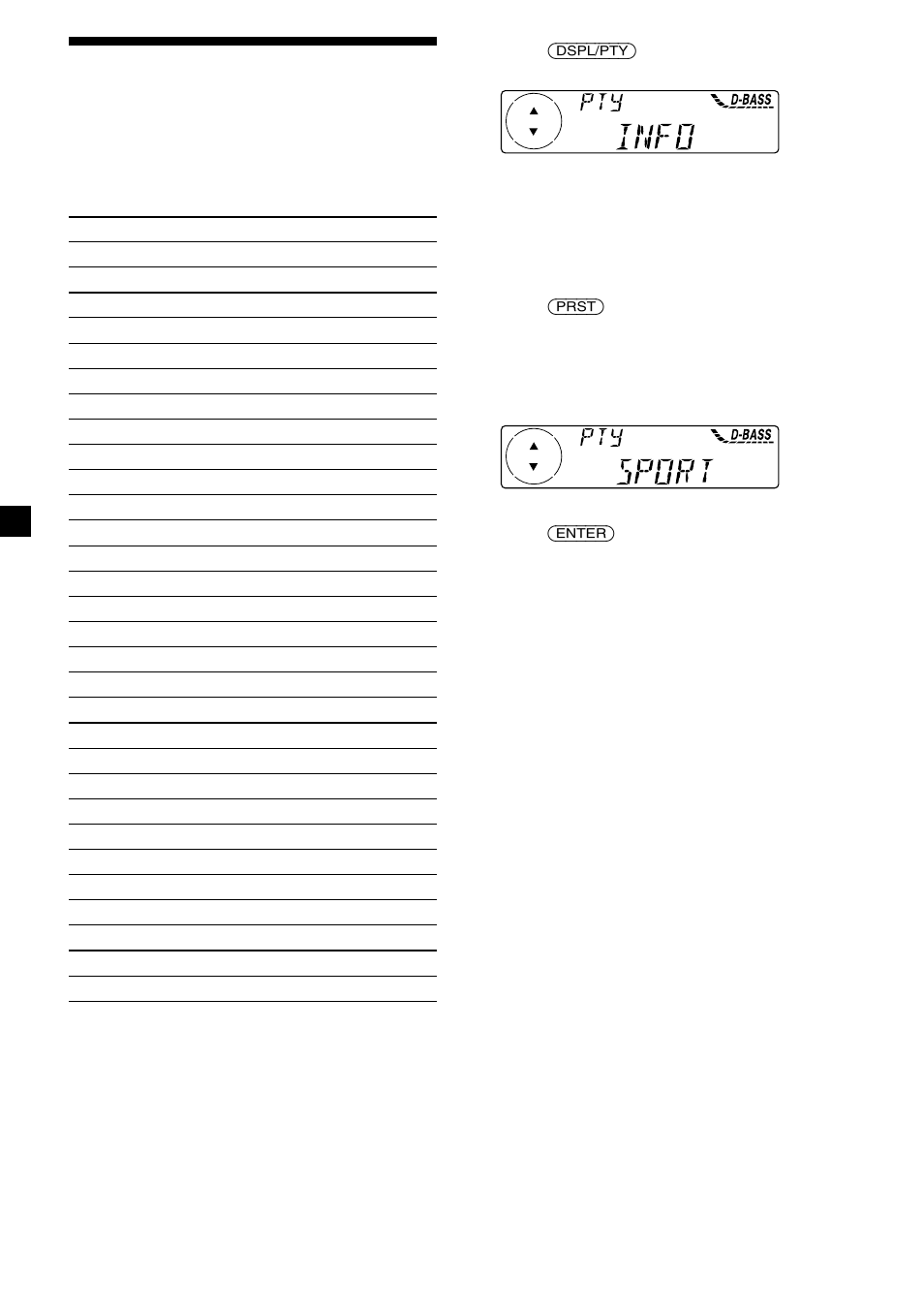 Locating a station by programme type | Sony CDX-4000RV  RU User Manual | Page 16 / 124