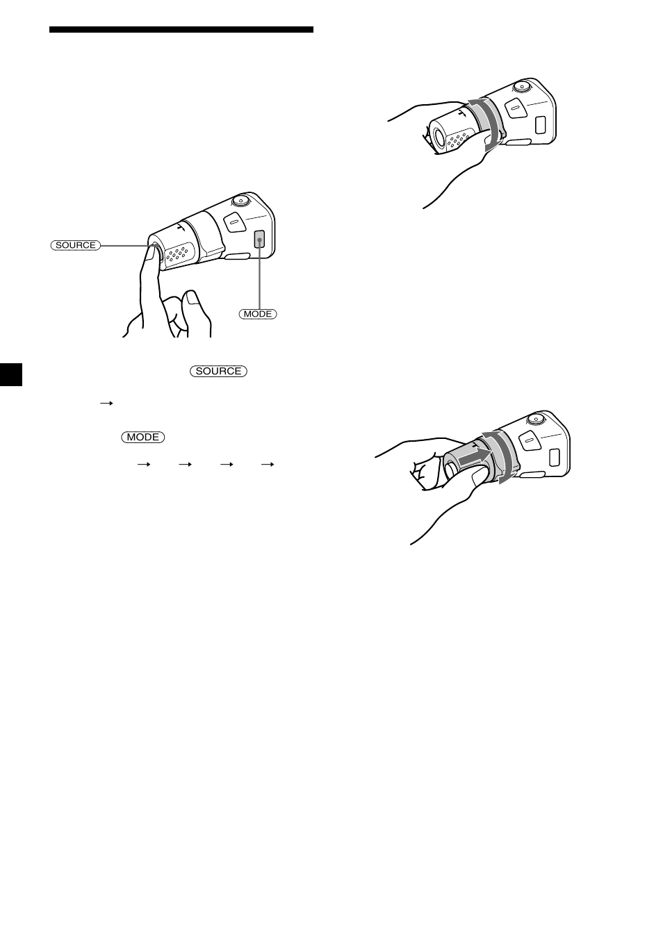 Using the rotary commander (optional) | Sony CDX-4000RV  RU User Manual | Page 18 / 124