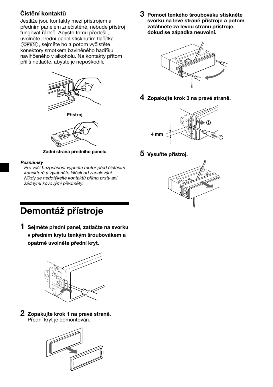 Demontáž přístroje | Sony CDX-4000RV  RU User Manual | Page 46 / 124