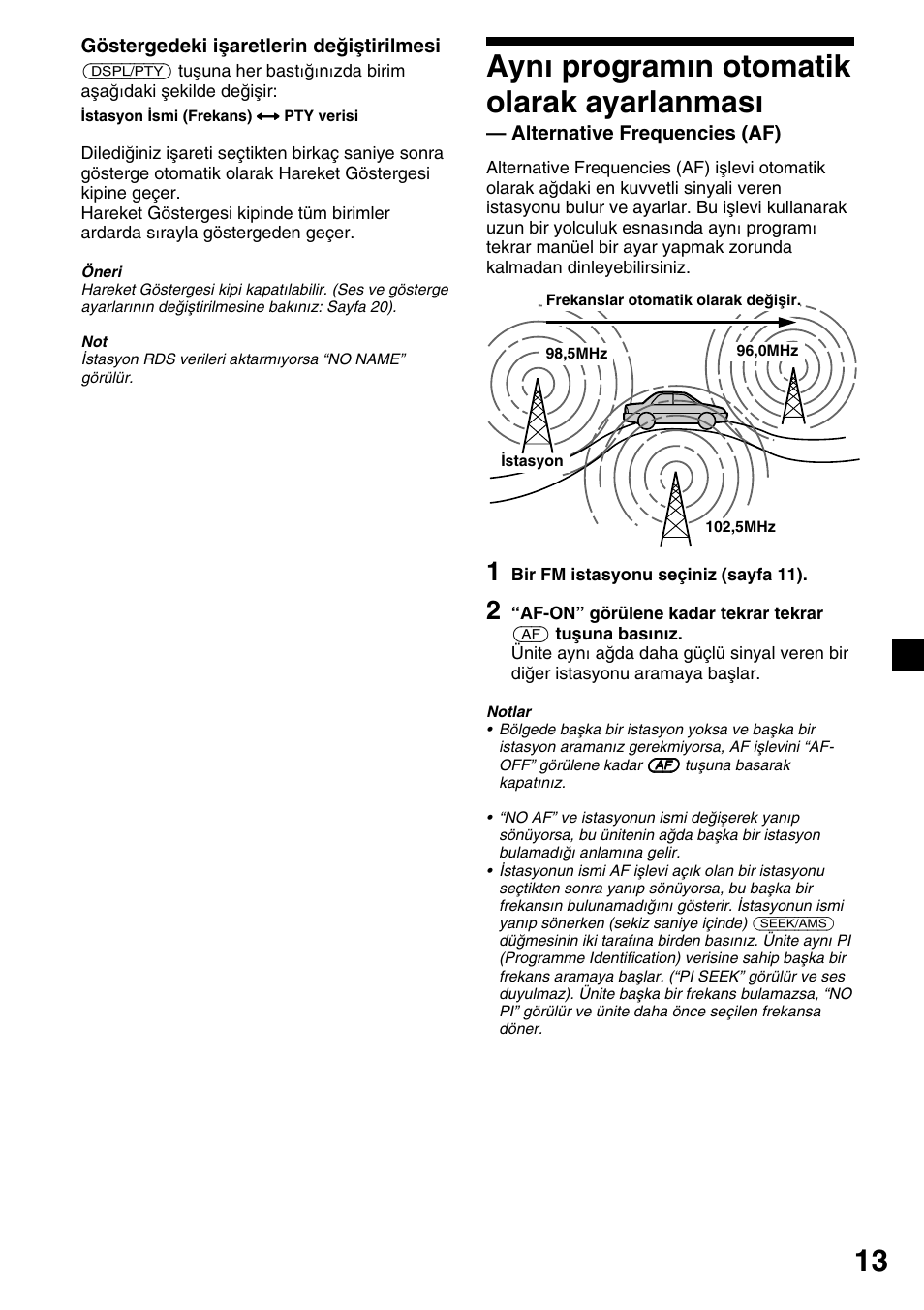 13 aynı programın otomatik olarak ayarlanması | Sony CDX-4000RV  RU User Manual | Page 85 / 124