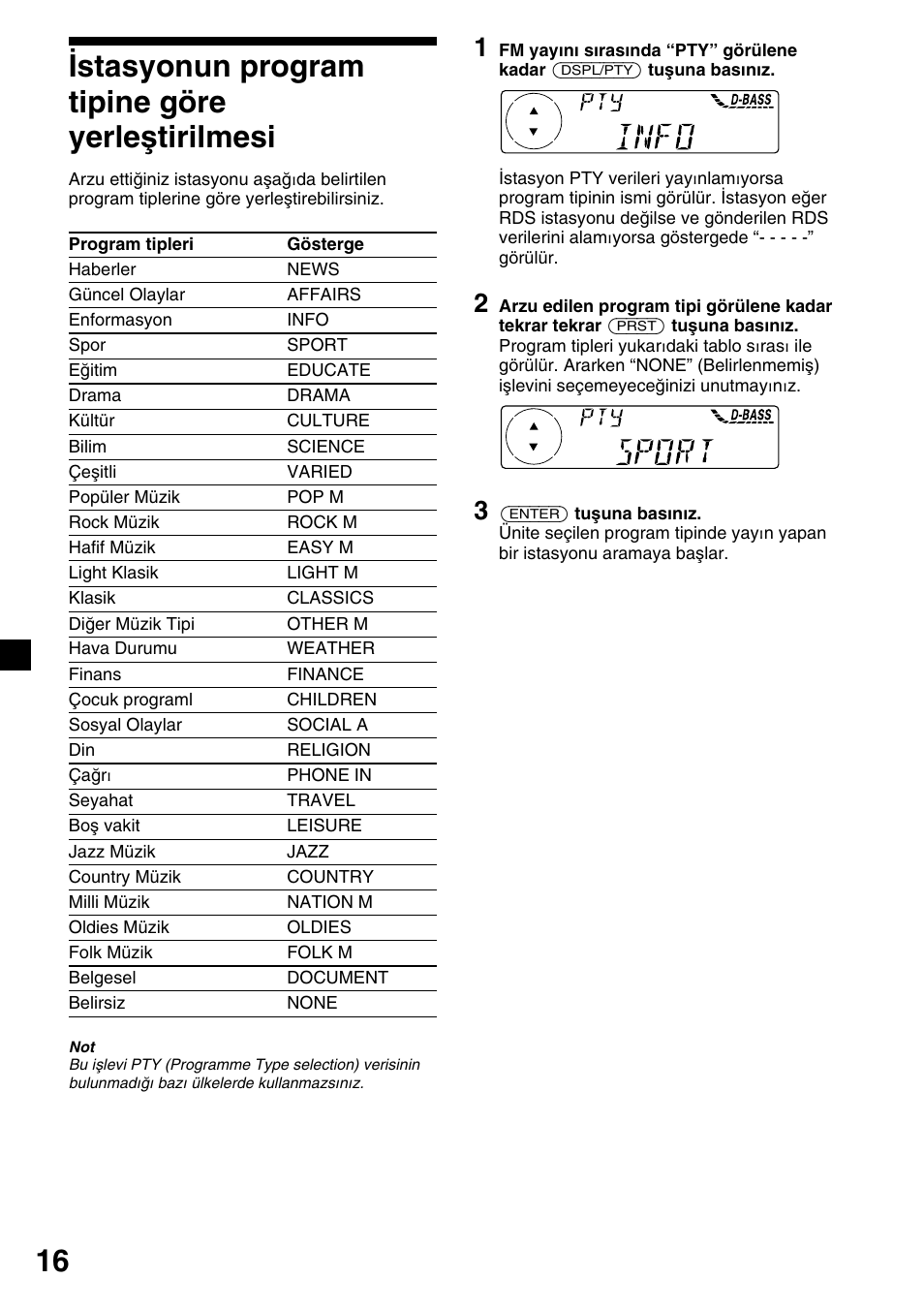 Istasyonun program tipine göre yerleştirilmesi | Sony CDX-4000RV  RU User Manual | Page 88 / 124