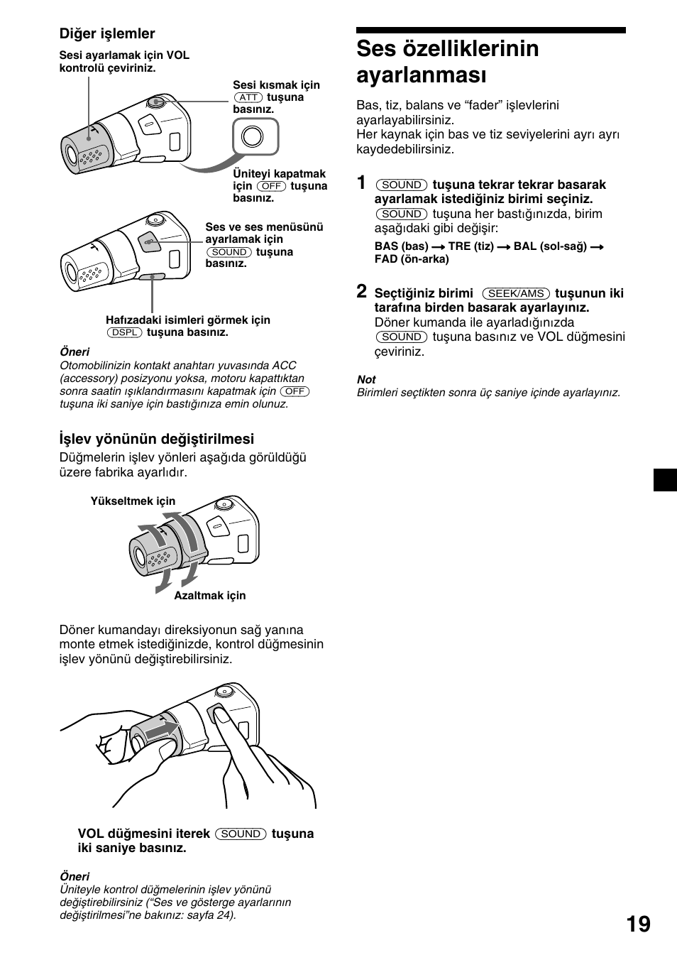 Ses özelliklerinin ayarlanması | Sony CDX-4000RV  RU User Manual | Page 91 / 124