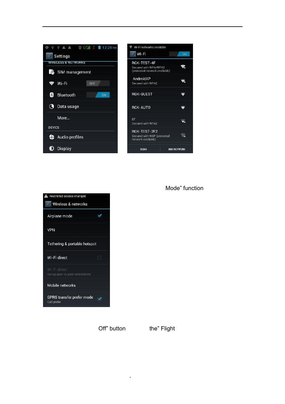 Flight mode function | PiPO KS8000 User Manual | Page 18 / 30