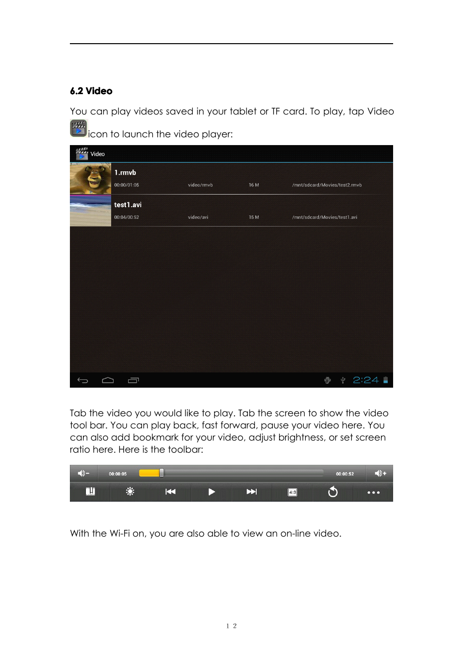 2video, 2 video | PiPO M1 v.2 User Manual | Page 12 / 17