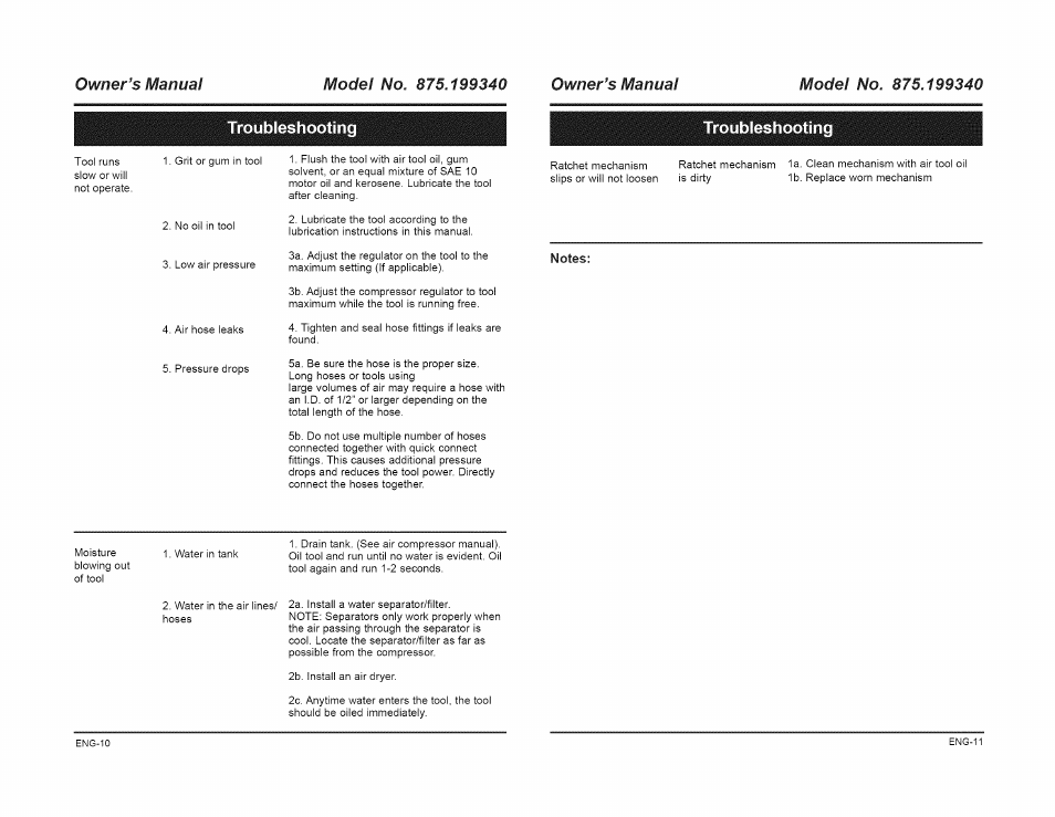 Troubleshooting | Craftsman 875.199340 User Manual | Page 6 / 6