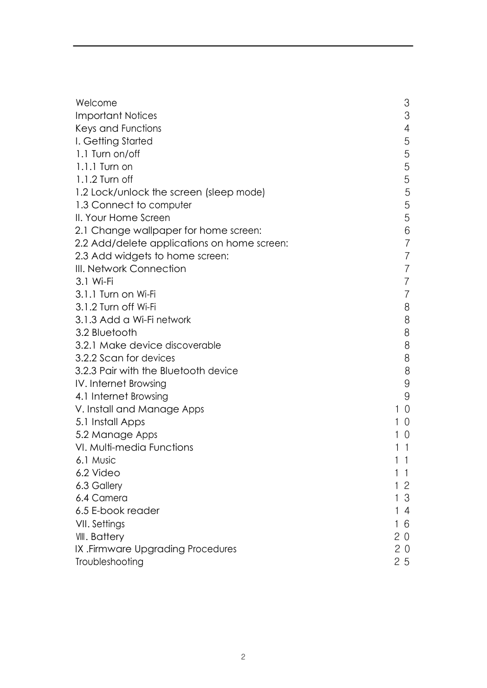 PiPO M5 User Manual | Page 2 / 25