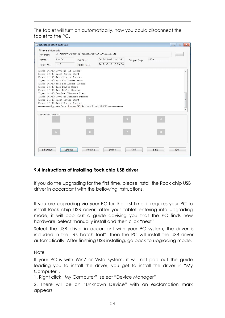 4 instructions of installing rock chip usb driver | PiPO M5 User Manual | Page 24 / 25