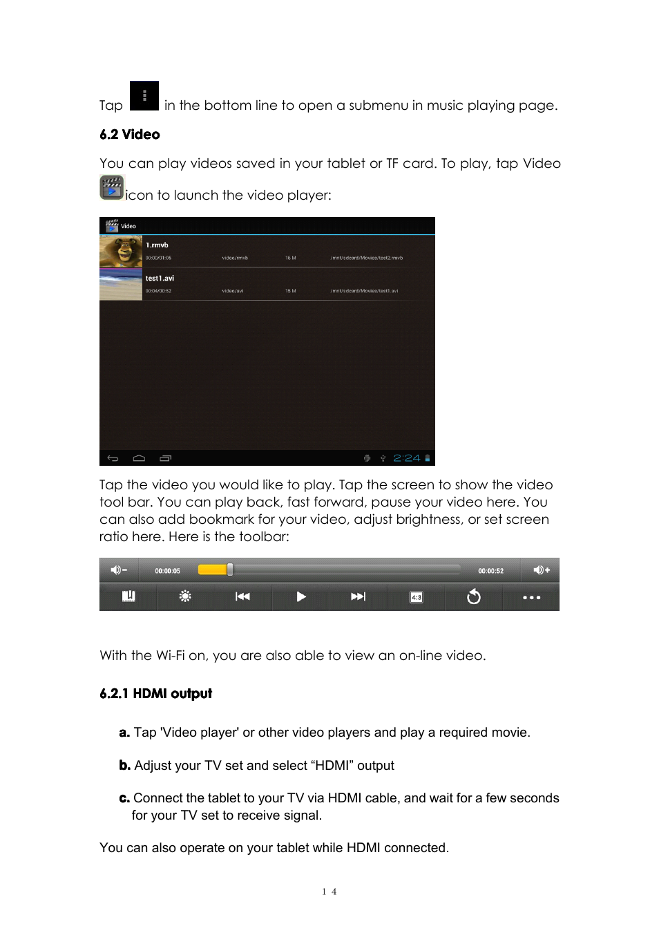 2video, 1hdmioutput | PiPO M6 User Manual | Page 14 / 32