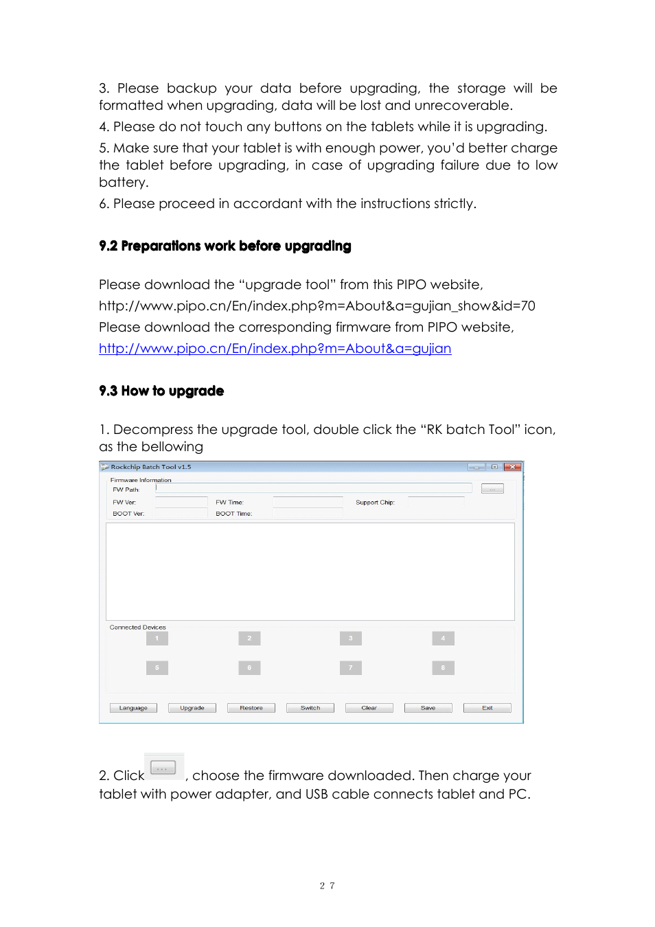 PiPO M6 User Manual | Page 27 / 32