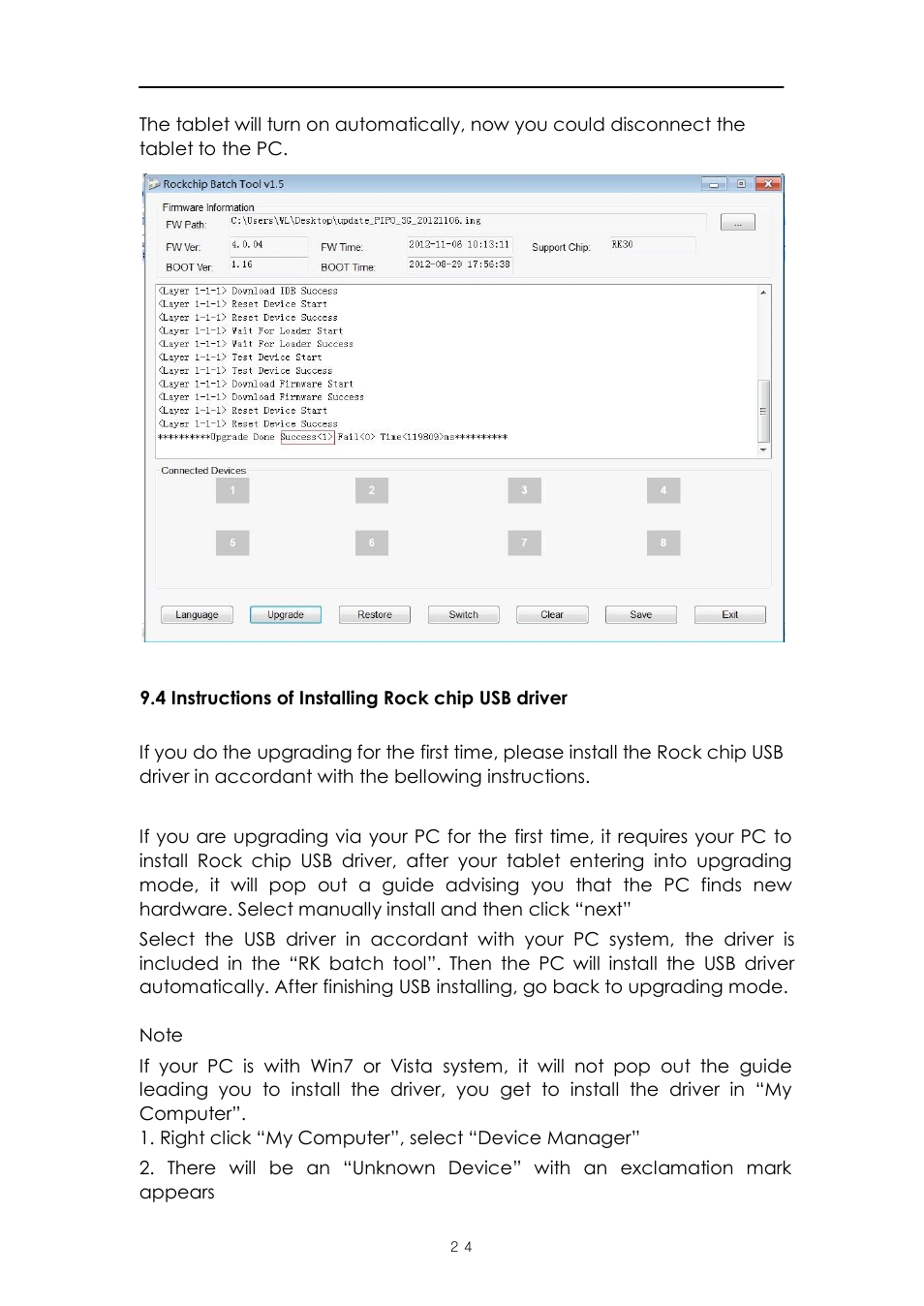 4 instructions of installing rock chip usb driver | PiPO Max-M6 pro User Manual | Page 25 / 26