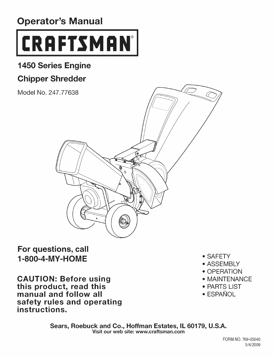 Craftsman 1450 Series Engine User Manual | 56 pages