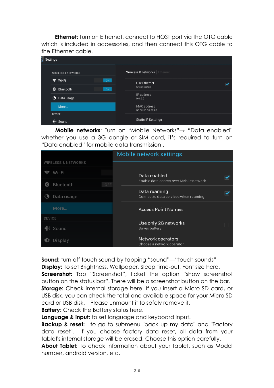 PiPO Max-M7 pro 3G User Manual | Page 20 / 27