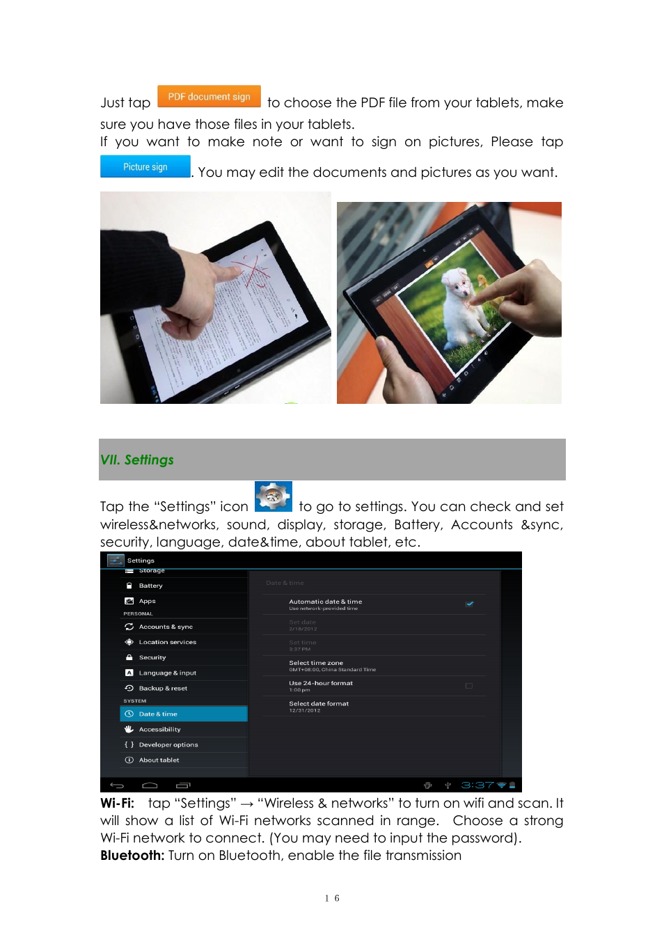 Vii. settings | PiPO Max-M7 pro User Manual | Page 16 / 26