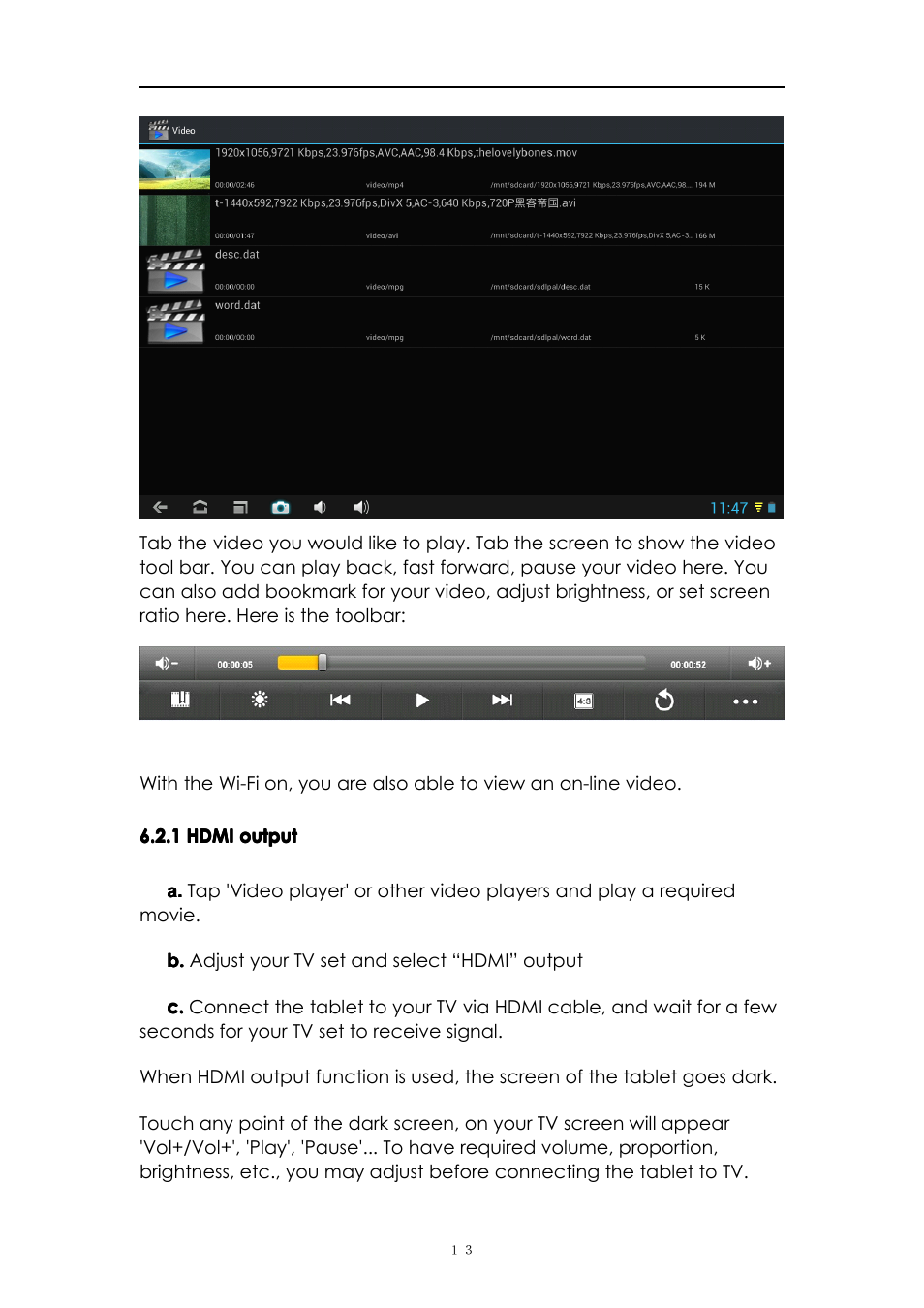 1hdmioutput, 1 hdmi output | PiPO M8 User Manual | Page 13 / 23