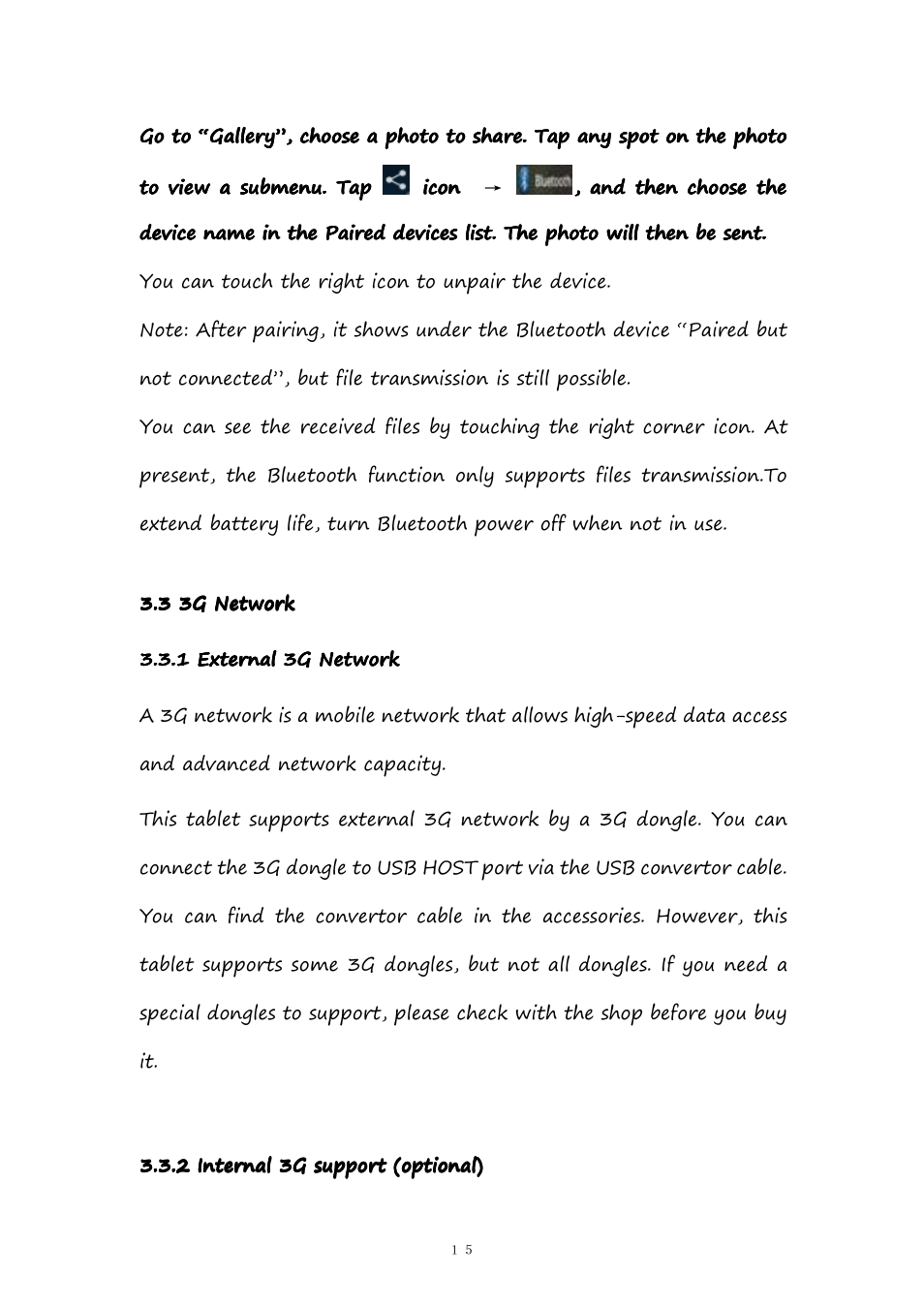 33gnetwork, 1external3gnetwork, 2internal3gsupport(optional) | 3 3g network, 1 external 3g network, 2 internal 3g support (optional) | PiPO M9 User Manual | Page 15 / 35