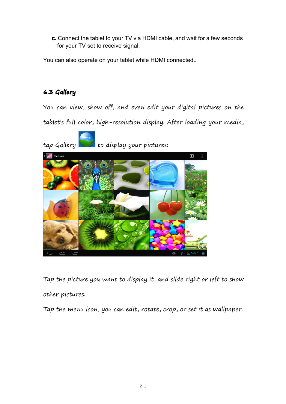 3gallery, 3 gallery | PiPO M9 User Manual | Page 21 / 35