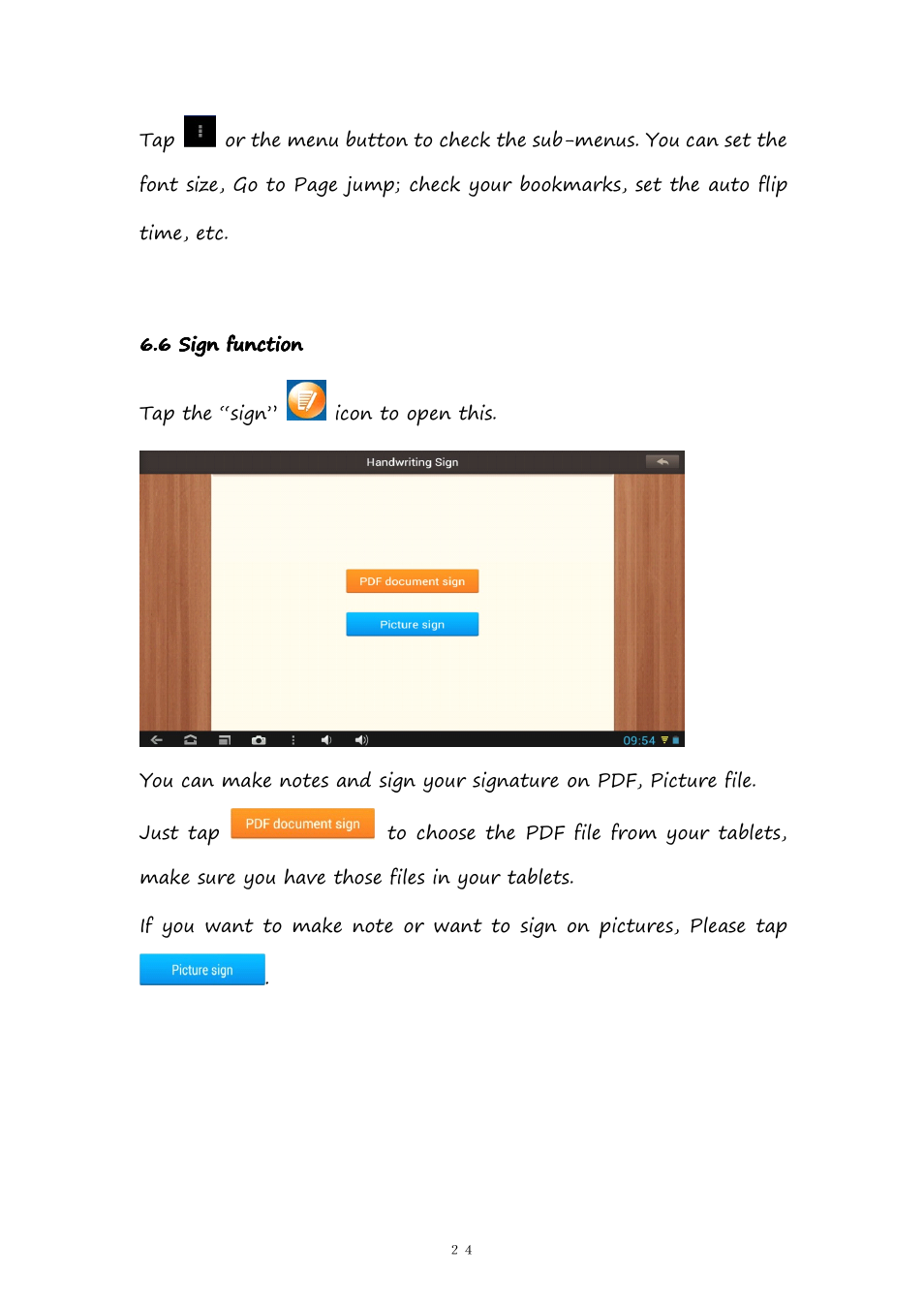 6signfunction, 6 sign function | PiPO M9 User Manual | Page 24 / 35