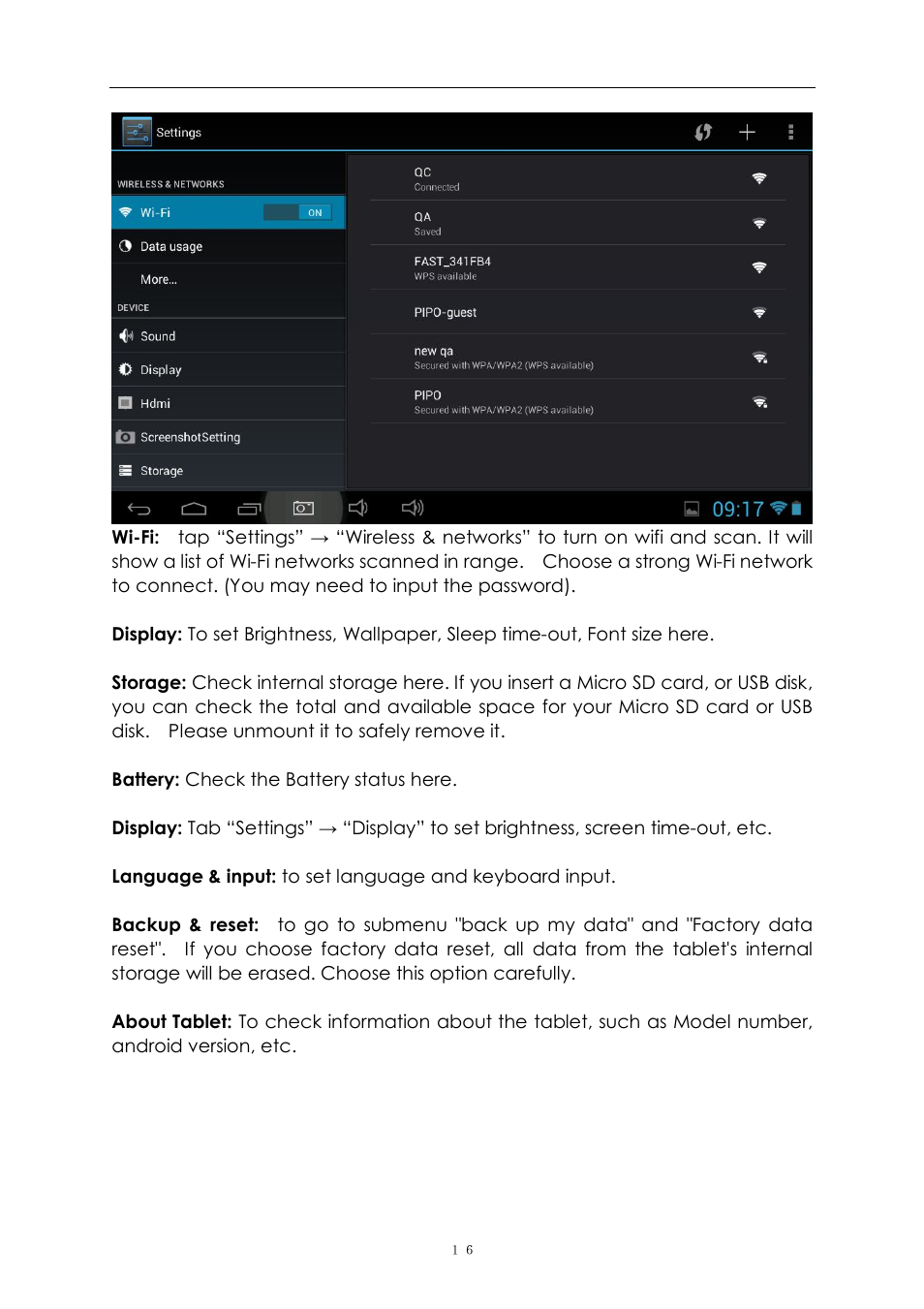 PiPO S3 User Manual | Page 16 / 18