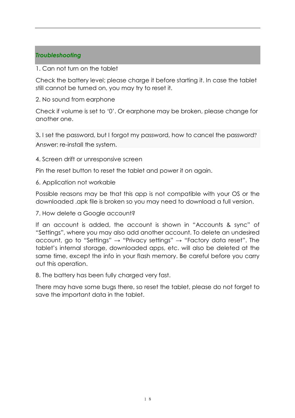 PiPO S3 User Manual | Page 18 / 18