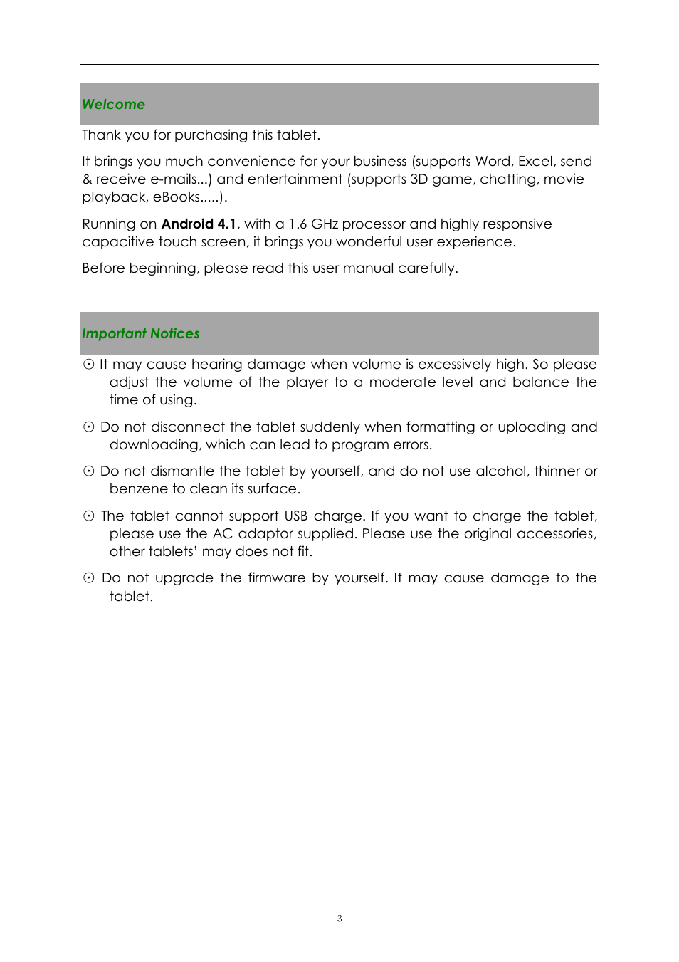 PiPO S3 User Manual | Page 3 / 18