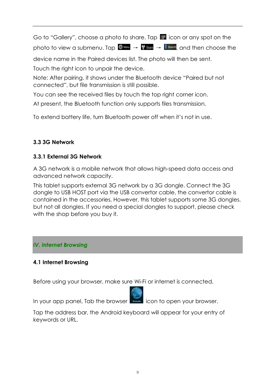 PiPO S3 User Manual | Page 9 / 18